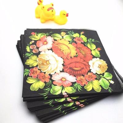 wedding party embroidery decoupage flower printing paper napkins cup flower print paper napkins