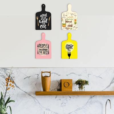 Wandkunst Holz Küche Heimdeko Artikel 4er-Pack