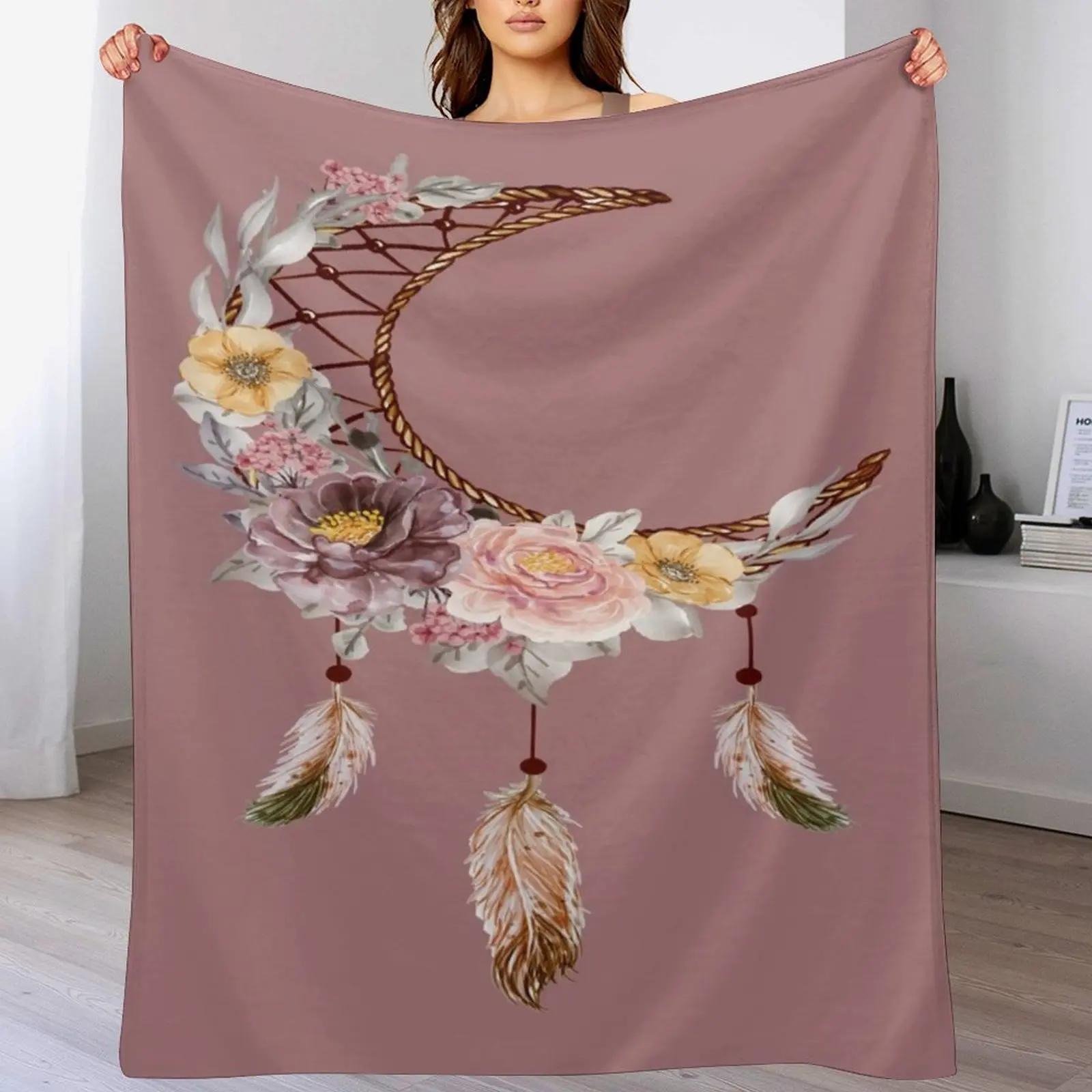 

Moon dreamcatcher Throw Blanket Multi Purpose Soft Warm Blanket for Home Travel 102x76cm(40x30in)
