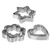 Biscuit DIY Mold 3pcs/set Star Heart Flower Cutter Egg Mould Cookie Cutter Baking Mould Baking Mould HILIFE Stainless Steel