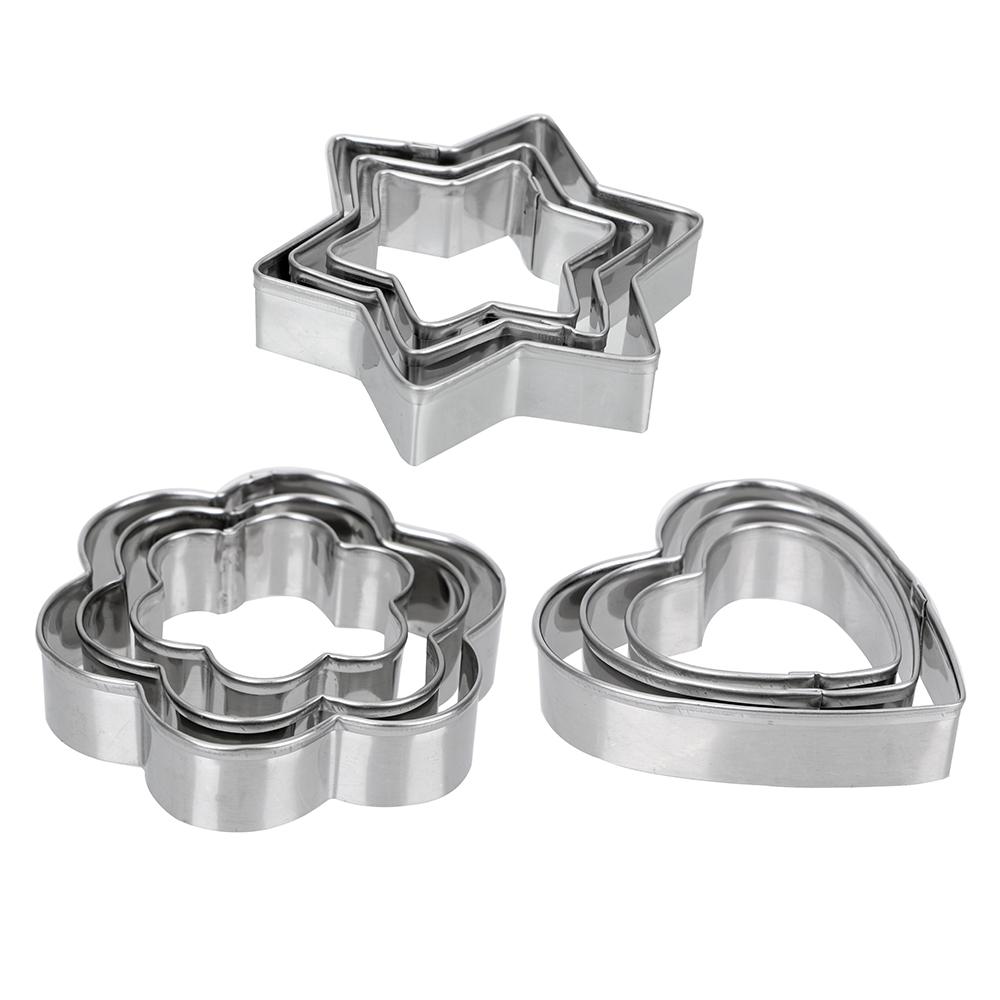 Biscuit DIY Mold 3pcs/set Star Heart Flower Cutter Egg Mould Cookie Cutter Baking Mould Baking Mould HILIFE Stainless Steel