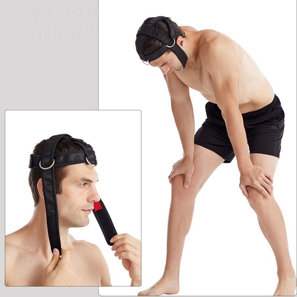 Adjustable Head and Neck Trainer Band Black Neck Strength Training Strap Home