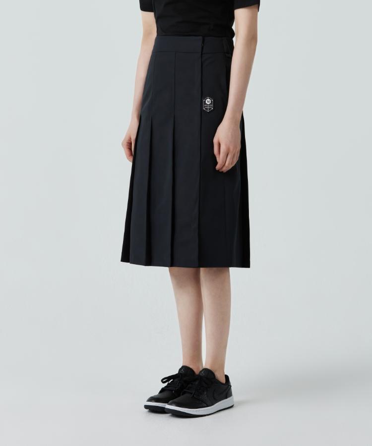 Chil Cb [Ploby]Pleated Midi Wrap Skirt.