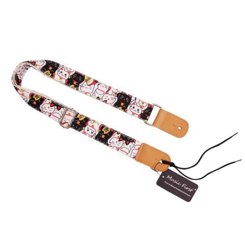 MUSIC FIRST? "Lucky Cat" Soft Cotton Ukulele Strap/Ukulele Shoulder Strap
