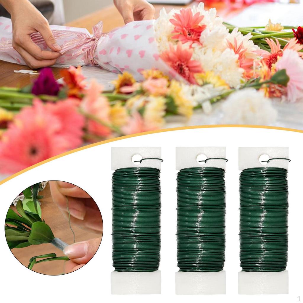 3 Pieces Floral Wire Flexible Paddle Wires Bendable Lightweight Wreath Craft 35M for Corsages,