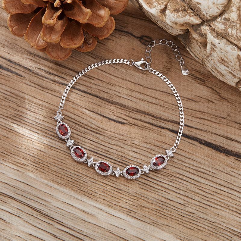 

Natural Amethyst Citrine Bracelet Women S S925 Sterling Silver Garnet Topaz Peridot Color Treasure Jewelry