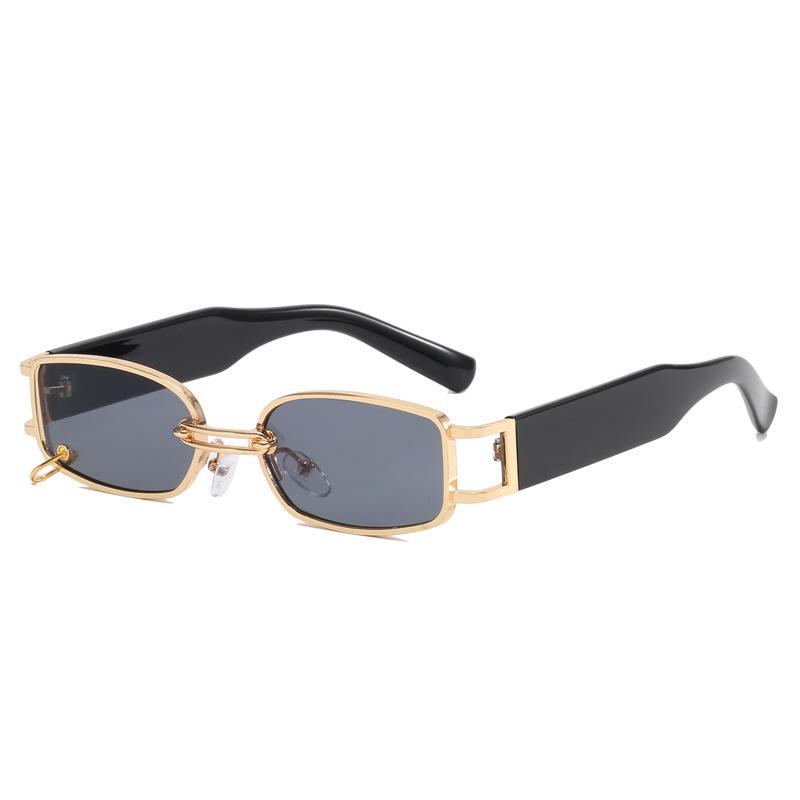 Trendy 2023 Celebrity Metal Square Sunglasses: Stylish, Small Frame for Men & Women