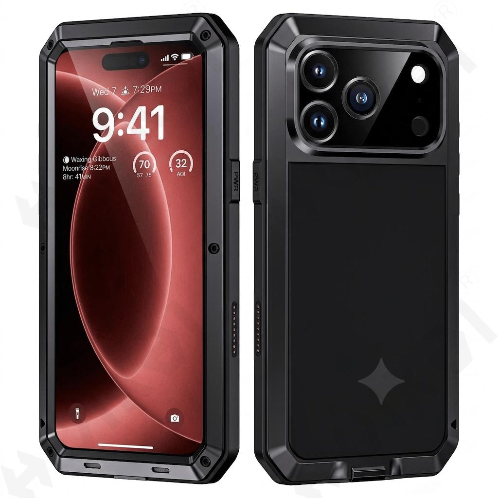 Suitable Case for IPhone 18 Pro Max 4G 5G 2026 with Metal Heavy Duty 360 Full Body Shockproof Armour Protective Cover
