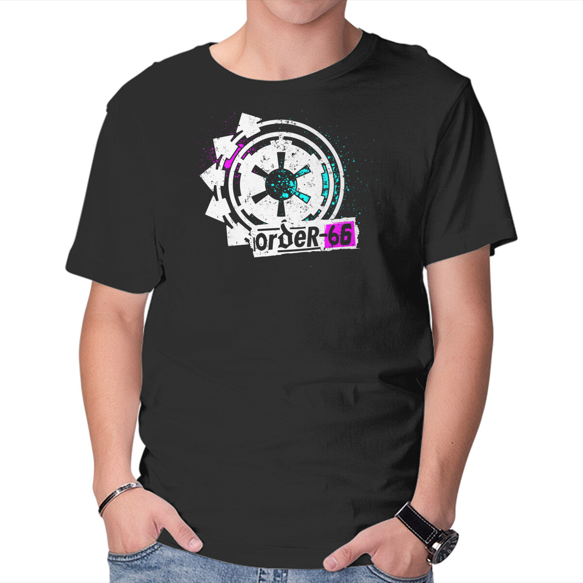 Unisex Crew Neck T-Shirt Execute Order 66 Graphic Short Sleeve Casual Tee S