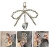 Fashion Bead Bowknot Heart Keychain Decorations Keyring Hanging Ornament