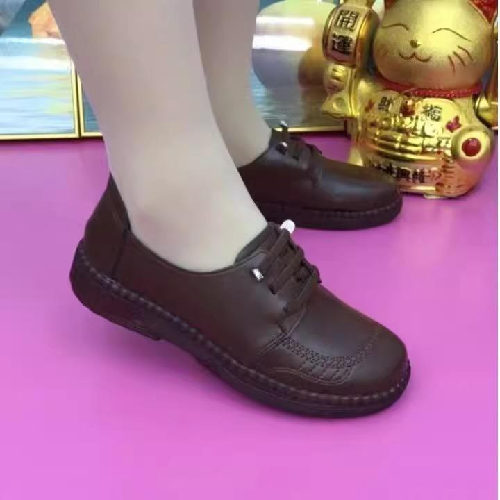 Super miękkie skórzane buty dla mamy podeszwa z ścięgna wołowego buty damskie buty dla mamy miękka podeszwa miękka powierzchnia antypoślizgowe codzienne wszechstronne dla kobiet w średnim i starszym wieku s