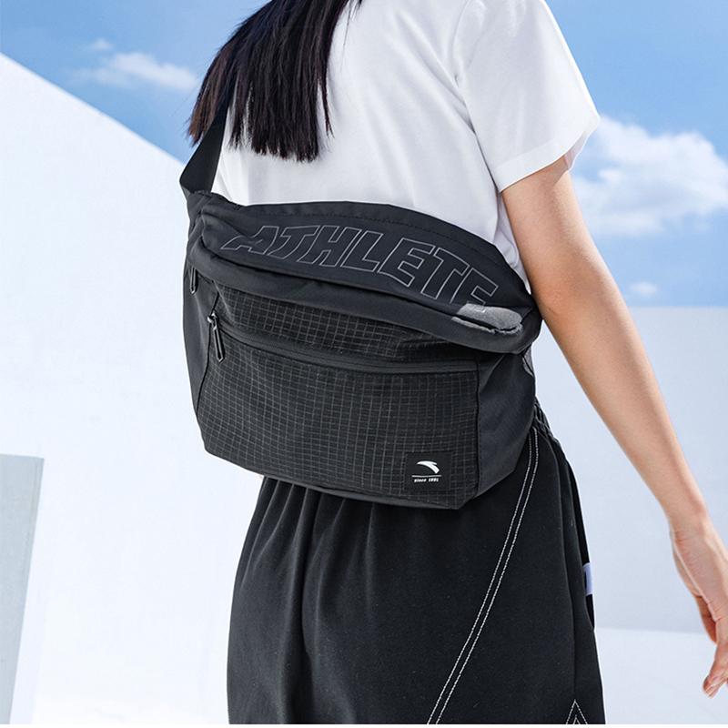 New Anta Polyester Sling Bag, Fanny Pack Regular Unisex Black 992147132-1