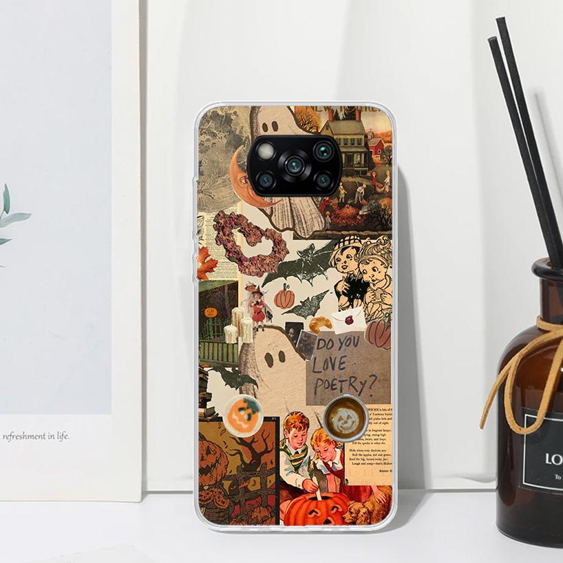 

October Fall Halloween Spooky Pumpkin Phone Case For Xiaomi Poco X7 X6 X5 M7 M8 Pro F7 Ultra Redmi 15C 15 13C 13 12C 12 10 10C 1 Xiaomi Poco M8