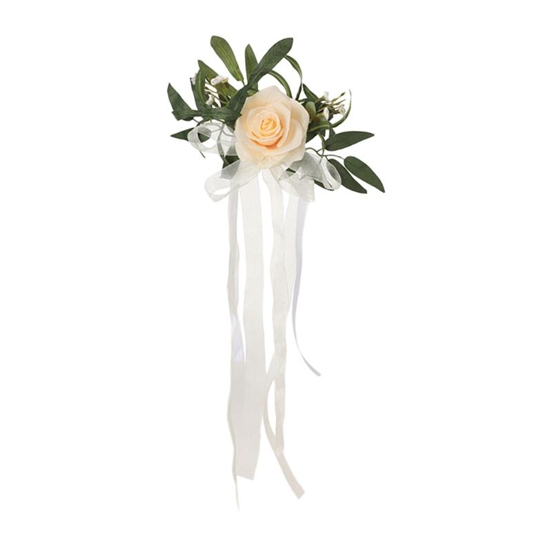 1Pack Wedding Chair Back Flower,Wedding Chair Decorations Aisle Benches Pew Flowers,Church Artificial Flowers for Wedding X3UC