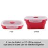 350ml Rectangle Silicone Bento Box Collapsible Lunch Box Microwave Food Container (Red)