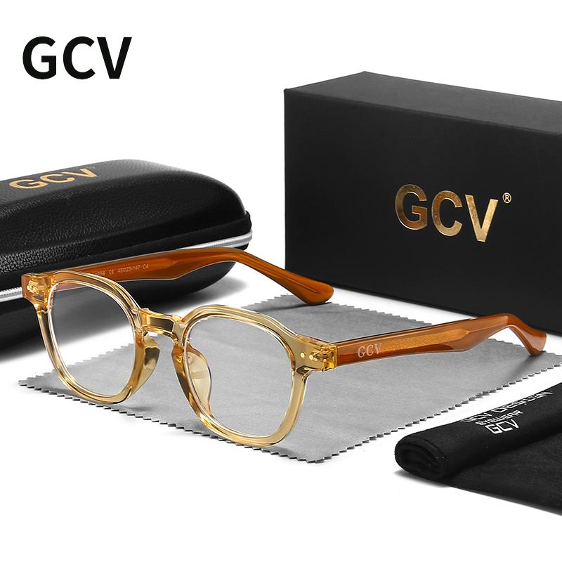 

GCV Acetate Johnny Depp Men Women The Blu-Ray Computer Goggles Круглые прозрачные очки в оправе для очков Синие блокирующие очки 2022 Новинка