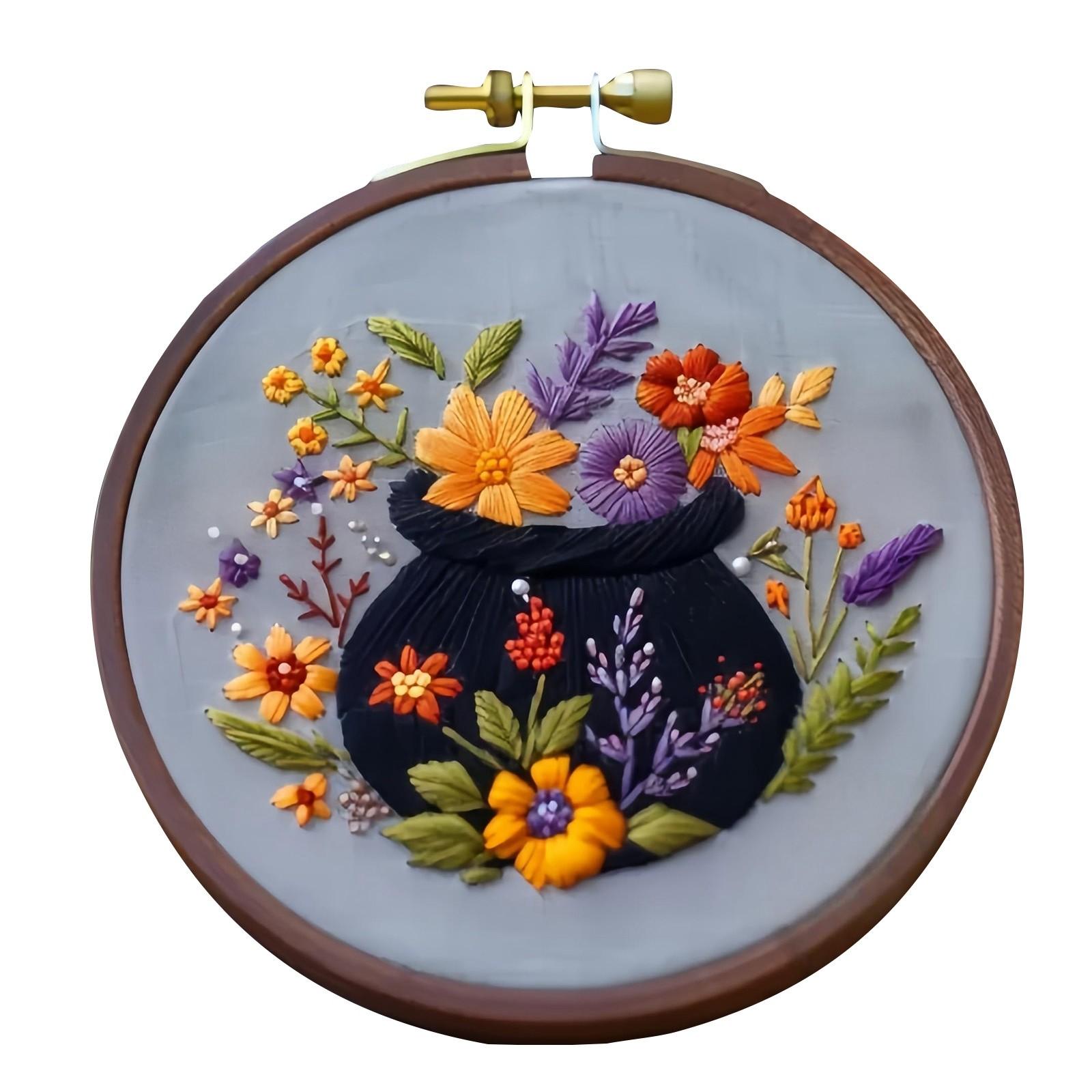 

Набор для вышивания ведьминской шляпы с цветочным узором, набор материалов для Хэллоуина, вышивка крестом с узорами цветов и тыкв, набор для вышивания своими руками, ручная вышивка иглой, набор для рукоделия для начинающих One Size