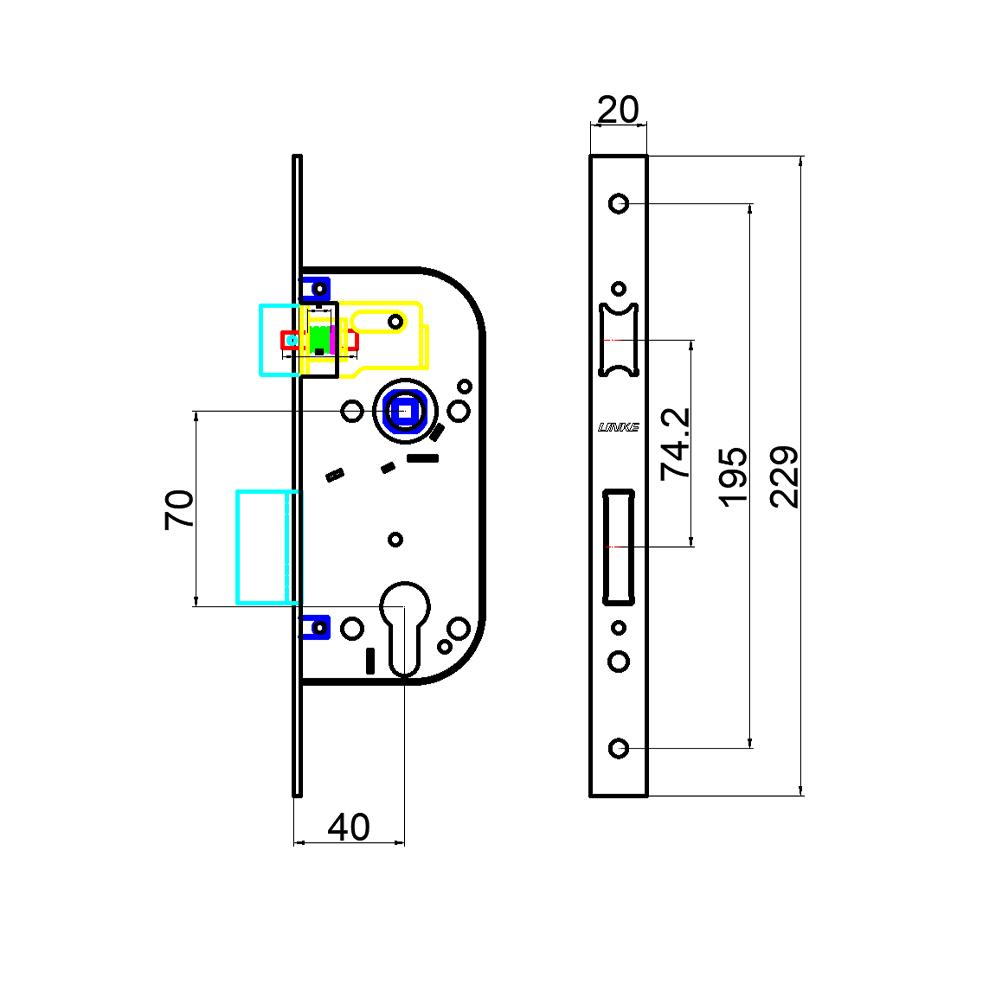 Jianbai Factory Price Mortise Door Lock Body Anti-Theft Key Universal Household Type 4070 Powder Coated for Indoor & Wooden Door