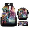 Roblox Retro Cartoon Backpack Set - Trendy 3-Piece Schoolbag for Kids