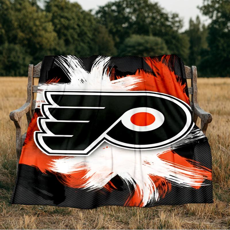 Flyers Hockey Logo Art Blanket Flannel Throw for Sofa, Indoor, Camping, Living Room, Office, Chair, And Bed Soft Birthday Gift