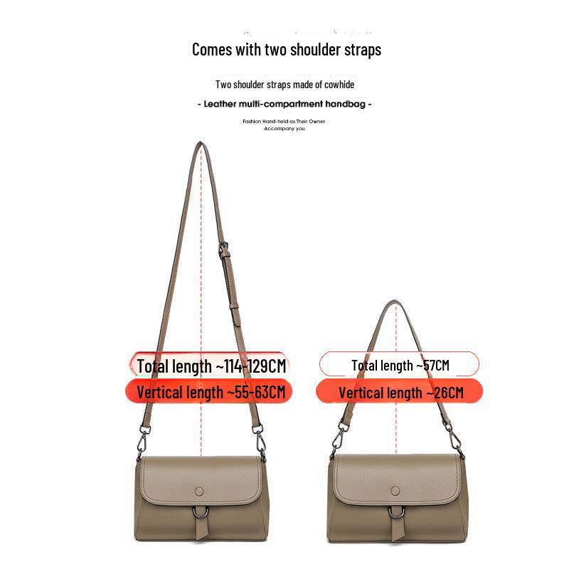 Women's Trendy Genuine Leather Messenger Bag: 2025 Style, Large Capacity, Soft Shoulder Bag, Versatile & Simple Design.