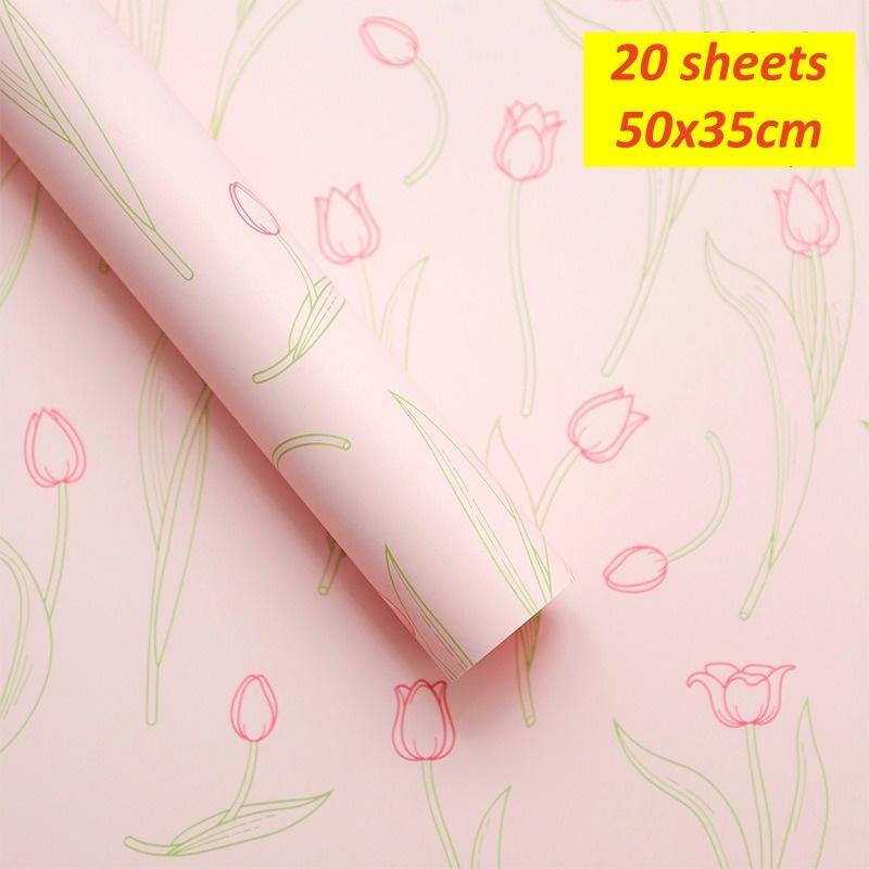 Retro Wrapping Paper Romantic Flower Wrapping Paper Kraft Gift Paper Florist Bouquet Packaging Material For Gift Wrapping Pack