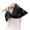 Color Blocked Cashew Herringbone Pattern Cotton Linen Small Square Scarf Silk Imitation Velvet Headscarf Shawl Sunscreen Women