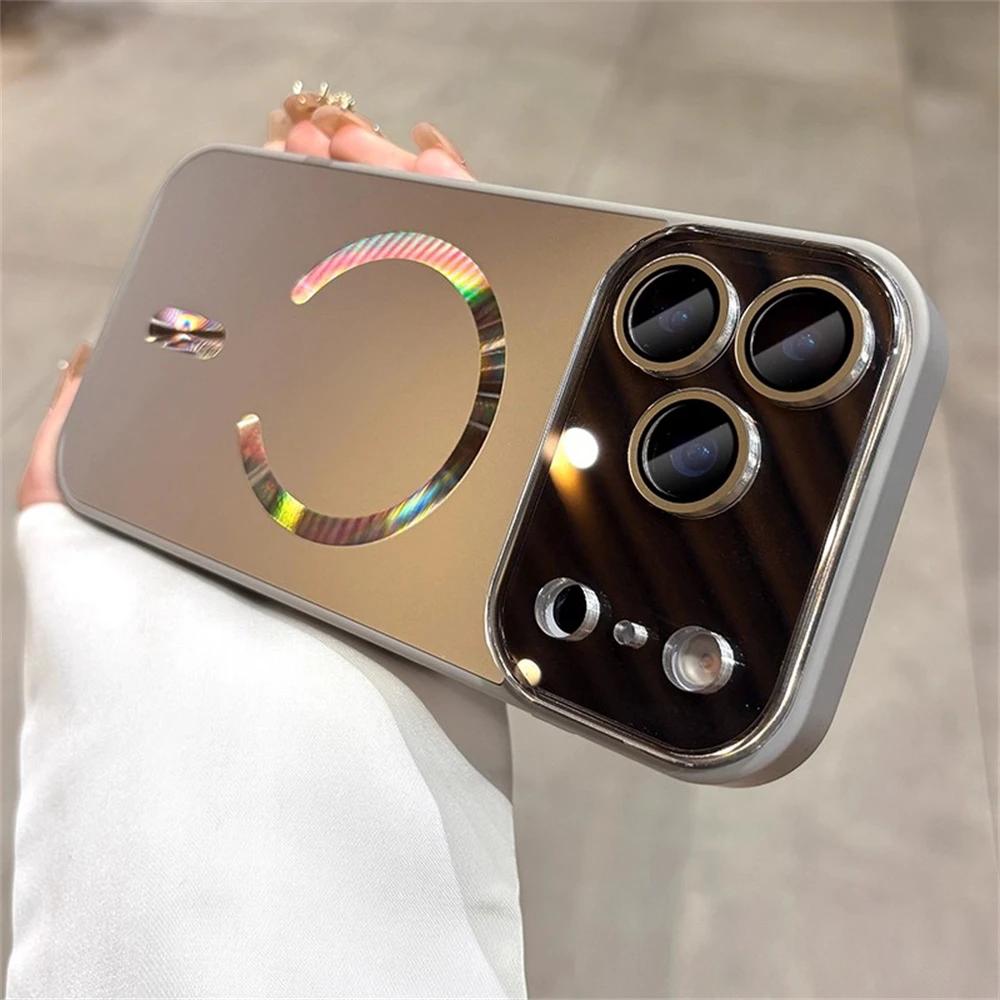 

Seconds Change 17 Pro Max Orange Magnetic Case for IPhone 16 Pro Max 16 Pro 15 14 13 Air Wireless Charging Camera Protect Cover iPhone17 Pro Max сірий колір