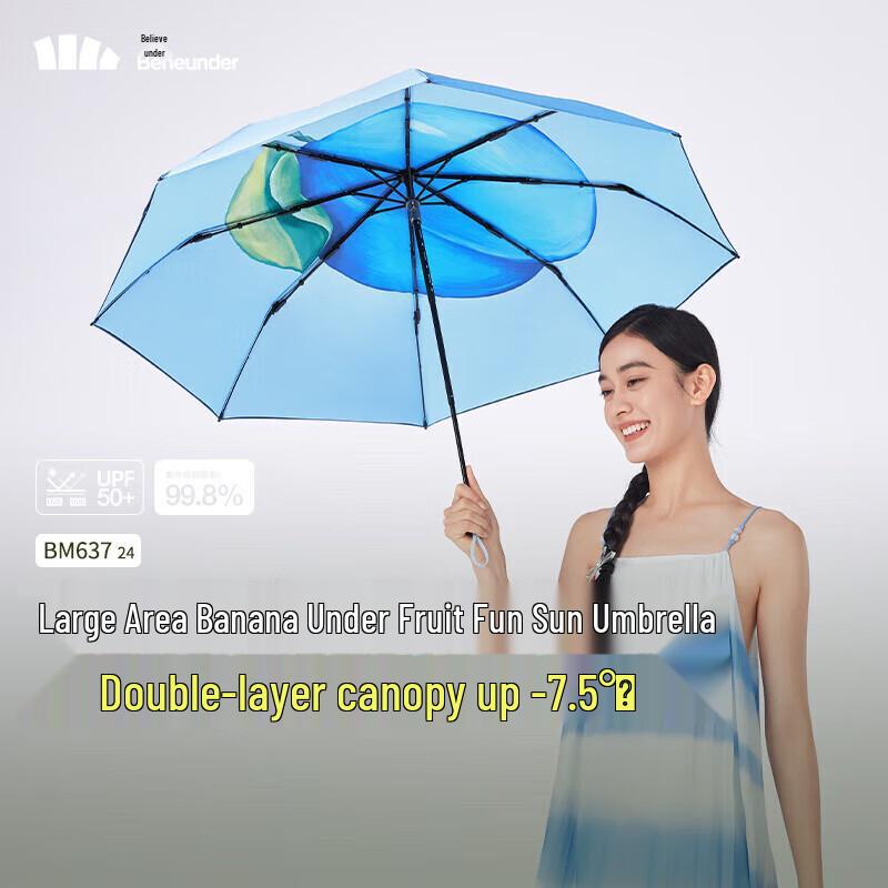 Beneath the Banana Tree Folding UV Protection Sun & Rain Umbrella