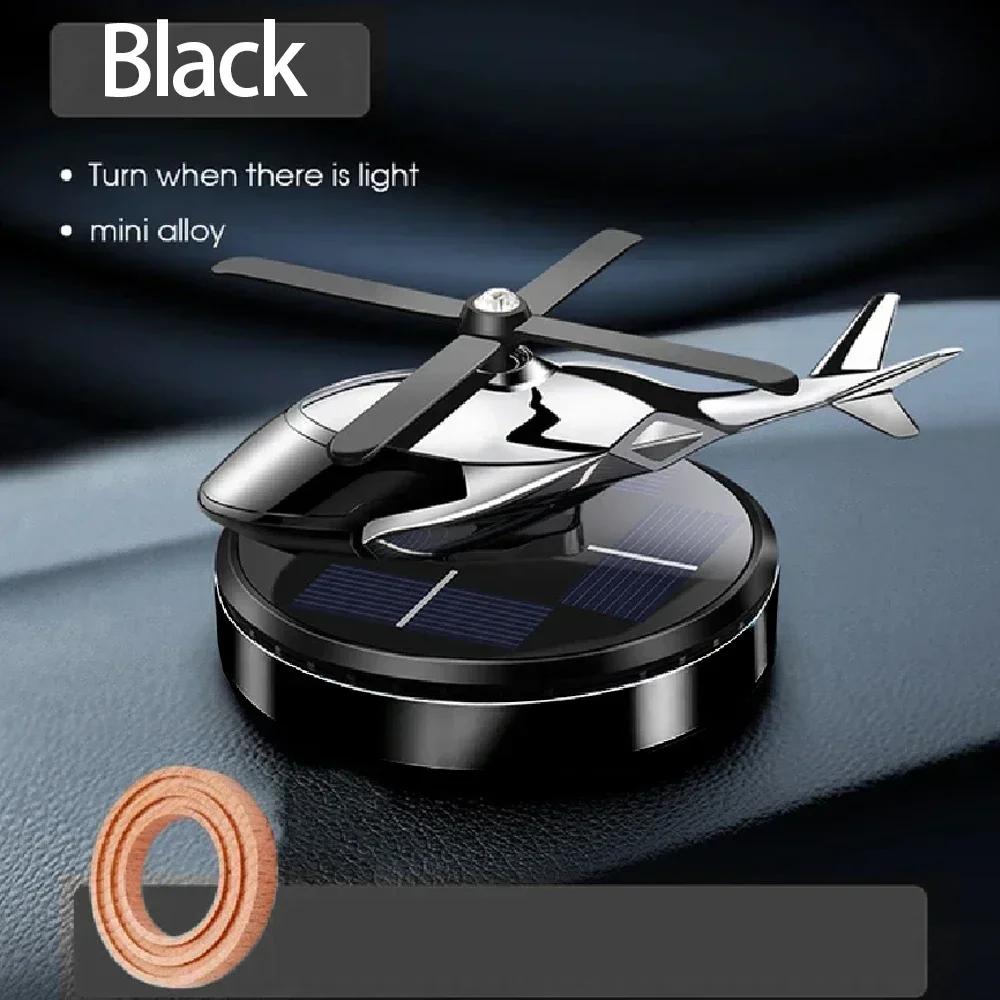 Car Air Freshener Solar Helicopter Decoration Alloy Propeller Rotating Auto Flavoring Perfume Diffuser Interior Accessories