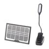 Solar Rechargeable Clamp Lamp Warm Daylight White Light Flicker Free Flexible Gooseneck Clip On Book Light 5V