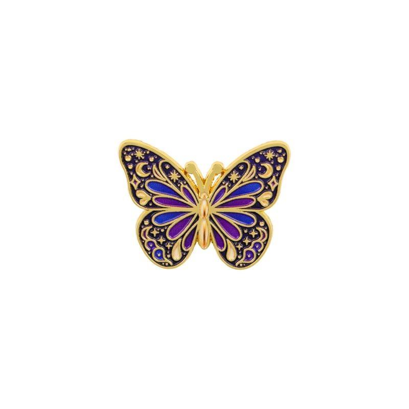 1/5Pcs Moon Star Pattern Brooch Vintage Floral Butterfly Enamel Pin Set For Coat Collar Lapel Pins Metal Badges Jewelry Gift