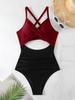 Women’s Sexy Monokini Bathing Suit One-Piece Cut-Out Bikini Swimsuit, Backless Tight-Fit Swimwear