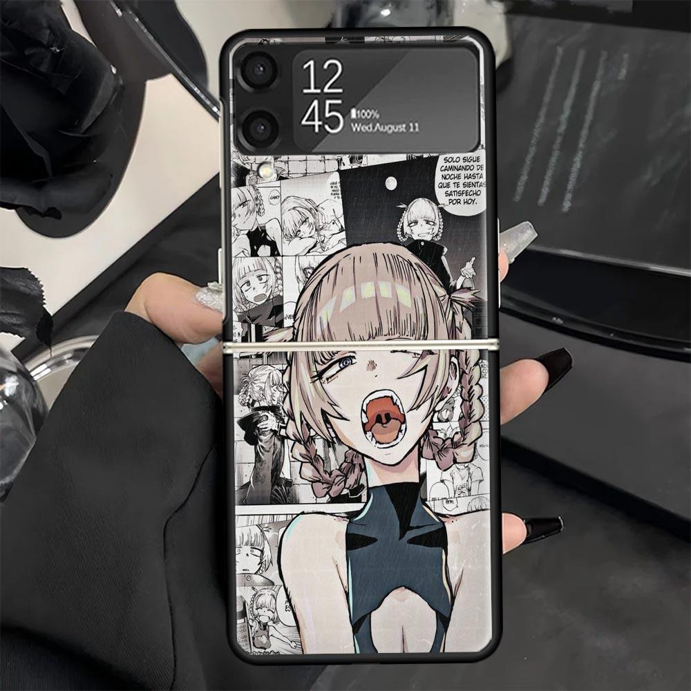 Nazuna Nanakusa Anime Phone Case for Samsung Galaxy Z Flip 7 6 5 4 3 5G Black Cover ZFlip7 ZFlip6 ZFlip5 ZFlip4 ZFlip3 Fundas Ga