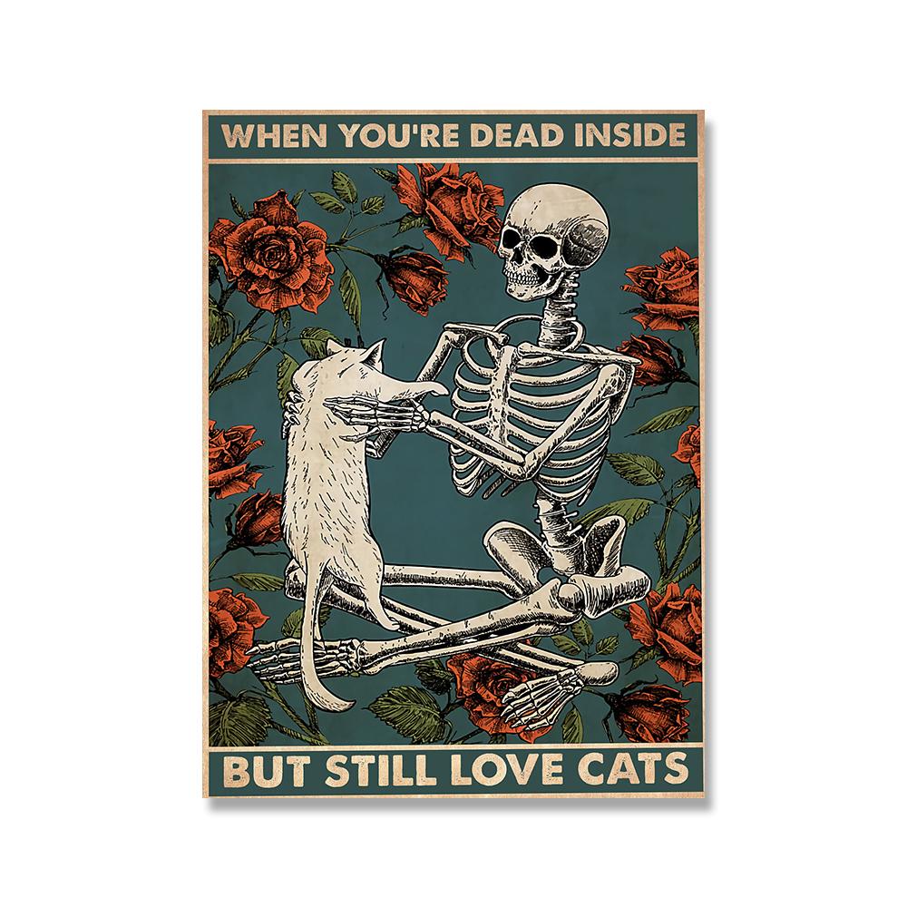 

Скелет Ментальный Череп Плакат Потеряй свой разум Найди свою душу Художественная печать Винтаж Разденьтесь Смешная ванная комната Холст Картина Домашний декор Без рамки 21*30cm No Frame