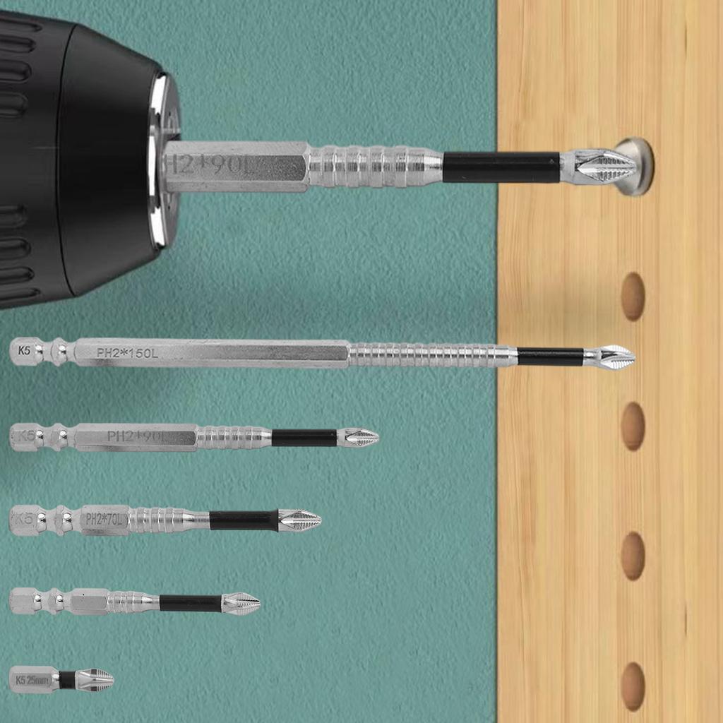 Stark Magnetisches Schraubendreher-Bohrer-Bit-Set Legierter Stahl Kreuz-Schlagschrauber-Bits Anti-Rutsch-Schraubendreher für Elektrowerkzeuge