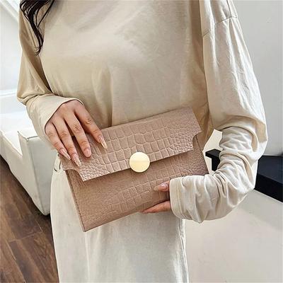 Lässige Damen Clutch Neue Minimalismus Handumschlagtaschen Filz Einkerbung Handtasche Einfarbig Business Damentasche