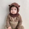 Cute Cartoon Ears Beanie Hat Ear Protection Solid Color Scarf Cap Knit Thickened Knit Balaclava Hat Winter