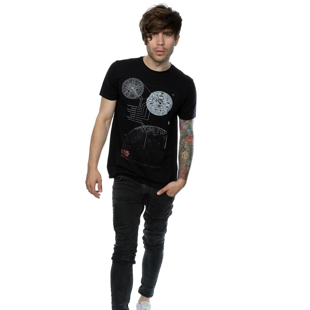 Star Wars: Rogue One Mens Death Star Plans Cotton T-Shirt