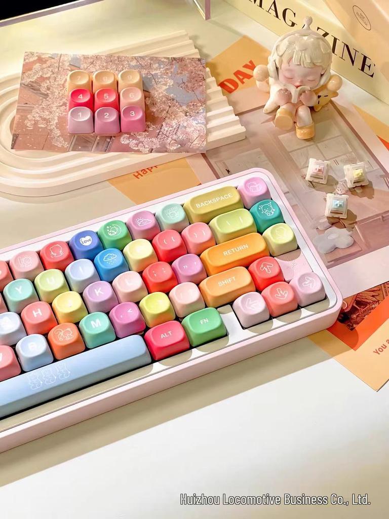 MOA Profile Gummy Bear PBT Double-Shot Dye-Sublimation Opaque Custom Keycap for Mechanical Keyboards