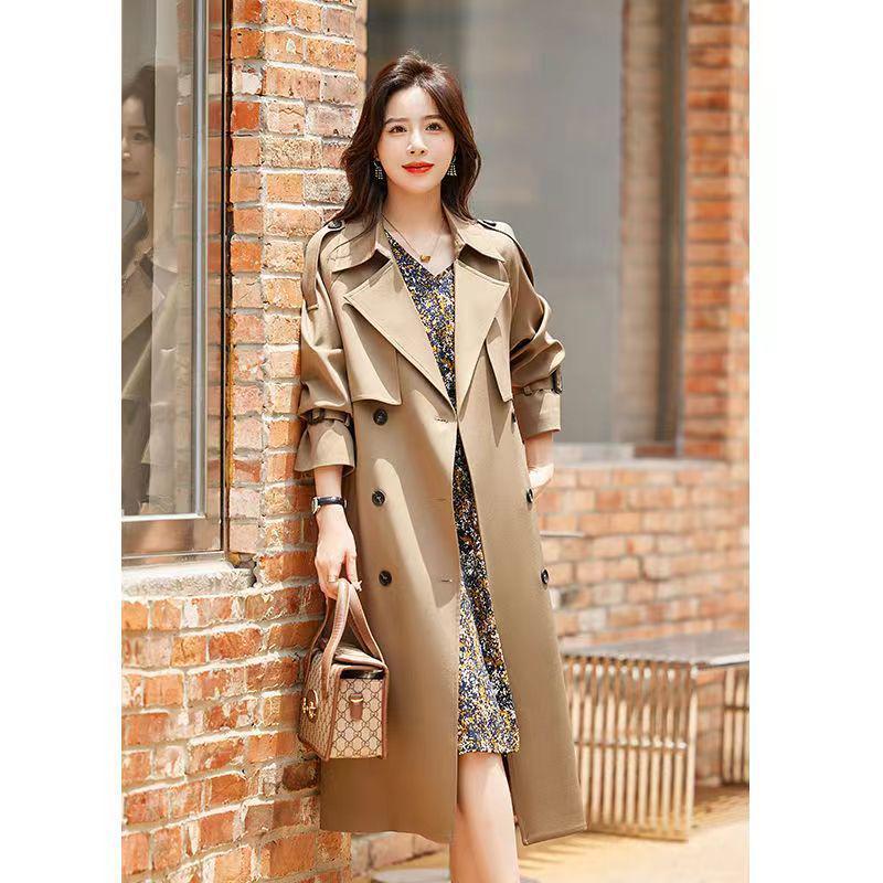 

Women s Mid-Length Trench Coat - 2025 Autumn Fashion, Casual, Loose-Fit M (for 100-110 lbs)