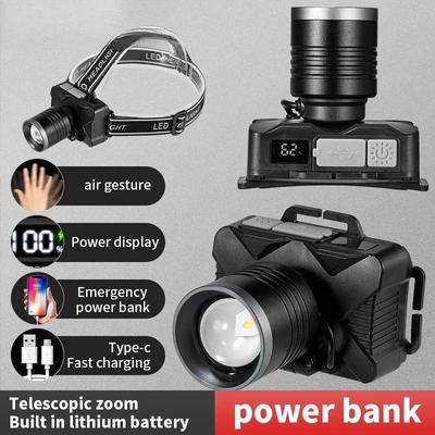 Rechargeable Portable Headlamp Super Bright Flashlight Light Waterproof Emergency Camping Cycling Searching LED Headlight