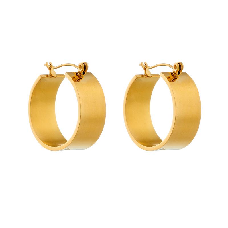Titanium Steel Gold Chunky Twisted Hoop Earrings Non Fading Versatile Ear Cuff for Women