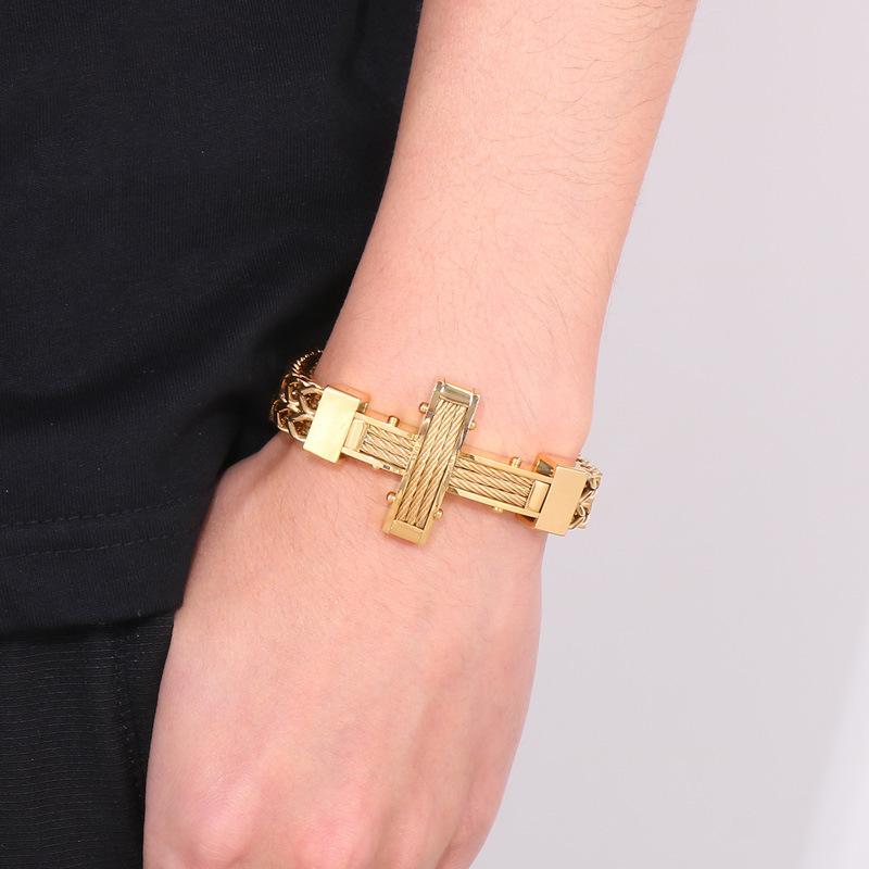 Hip-hopowa ulica Weiya Bransoletka łańcuszkowa Europa i Stany Zjednoczone Personalizowana Personalizowana Pozytywna i Prawdziwa Łańcuch Tytanowa Stal Męska Bransoletka