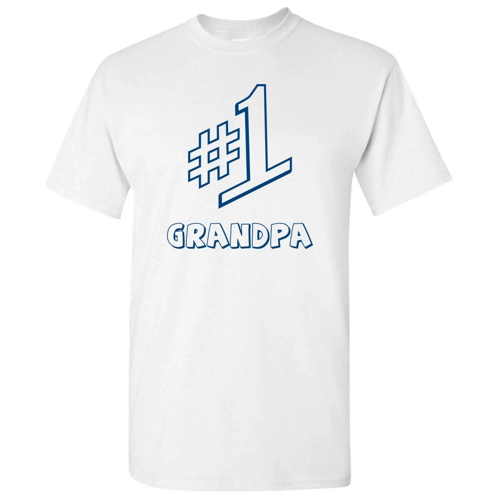 

#1 Grandpa - Classic Funny Dad Father s Day Short Sleeve T-Shirt - White M