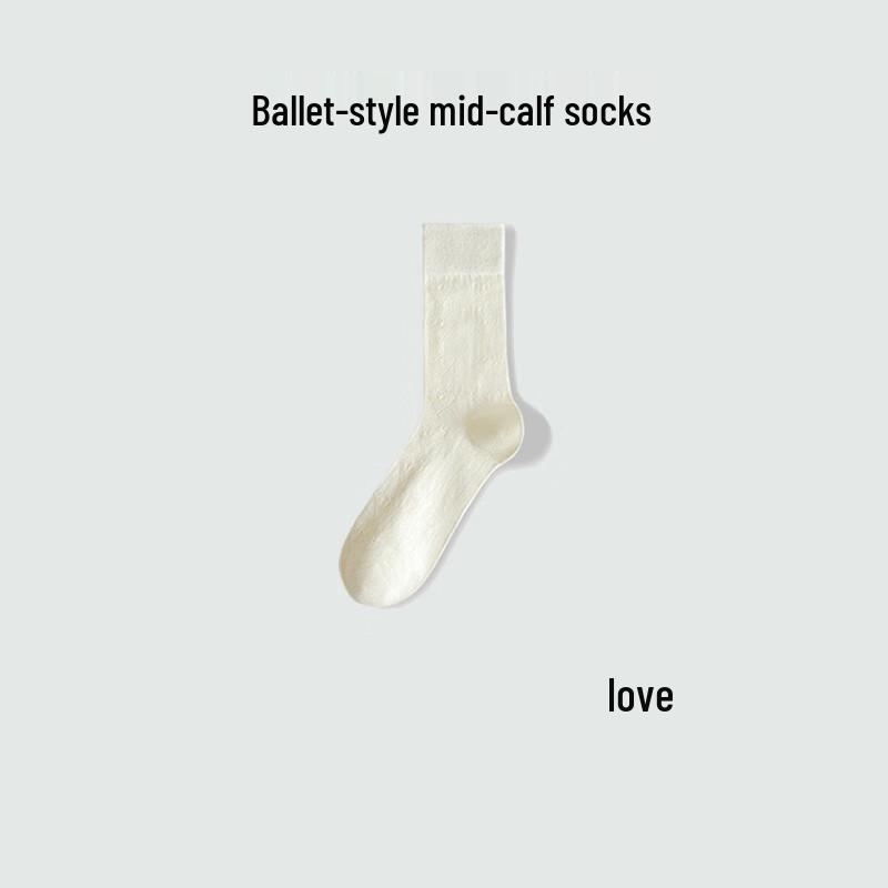 Women s White Heart Cotton Slouch Socks (10-Pack)
