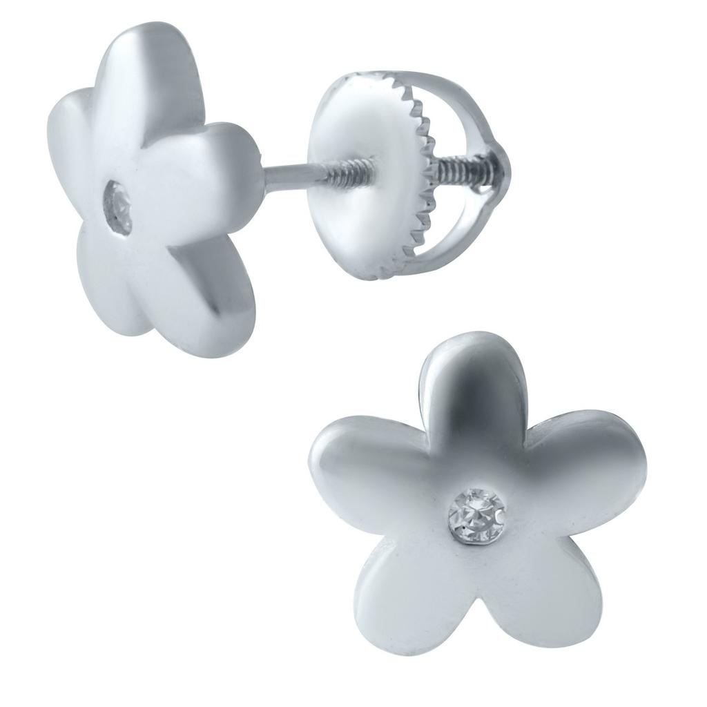 Серебряные серьги с фианитами (1913925)