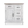 Chiffonnier - VERSA - Maggie - 80,5 x 70 x 35 cm - Blanc et marron - Bois MDF