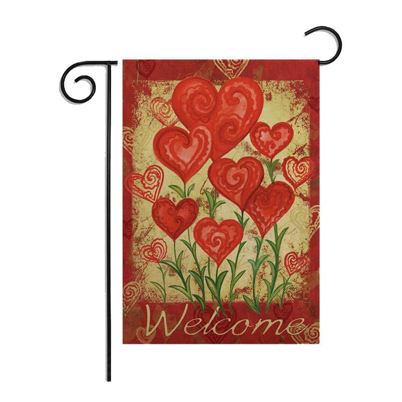 

Садовый флаг на День святого Валентина 30x46 см, клетчатое сердце любви, двусторонний, украшение для двора, для годовщины, свадебного декора