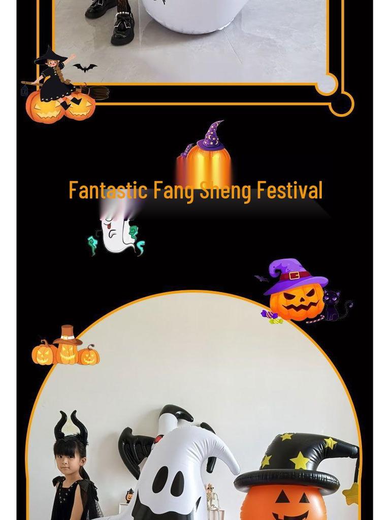 Halloween Inflatable Pumpkin Ghost Lantern Decoration Ornaments Costume Headwear